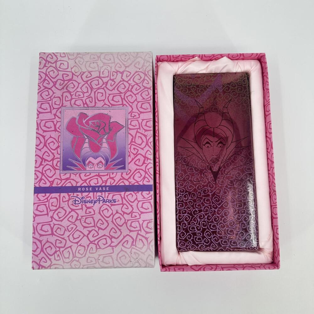 Disney Parks Original Rose Vase in Box, featuring Maleficent